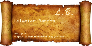 Leimeter Bartos névjegykártya